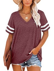 QTY OF CLOTHING TO INCLUDE WOMENS SUMMER TOP. WINE RED. S. : LOCATION - D RACK