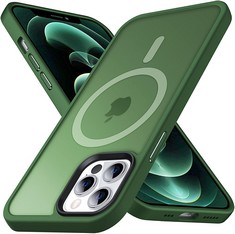 14 X ANQEP DESIGN FOR IPHONE 12 PRO MAX MAGNETIC CASE, COMPATIBLE WITH MAGSAFE, SHOCKPROOF SOFT TPU BUMPER, SCRATCH-RESISTANT BACK, ANTI FINGERPRINT FOR IPHONE 12 PRO MAX COVER 6.7", GREEN - TOTAL RR