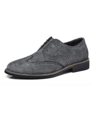 8 X MENS SUEDE BROGUES FORMAL SHOES ELEGANT WEDDING SHOE LEATHER LACE-UPS CLASSIC OXFORDS SOFT STACKED HEELED OFFICE SHOES - TOTAL RRP £263: LOCATION - E RACK