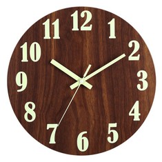 QTY OF ASSORTED ITEMS TO INCLUDE 12 INCH SILENT LUMINOUS WALL CLOCK. WOOD COLOUR. : LOCATION - F RACK