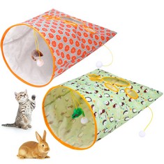 17 X ZUIMEI 2PCS CAT TUNNEL BAGS FOR INDOOR CATS, PET CAT PLAY TUNNEL TOY COLLAPSIBLE INTERACTIVE CAT DRILL BAG PET TOY WITH PLUSH BALL: LOCATION - A RACK