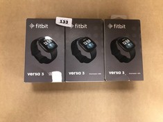 3 X FITBIT VERSA 3 HEALTH & FITNESS SMARTWATCH WITH GPS, 24/7 HEART RATE, VOICE ASSISTANT & UP TO 6+ DAYS BATTERY, BLACK / BLACK.: LOCATION - J1