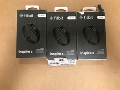 3 X FITBIT INSPIRE 3 ACTIVITY TRACKER, UP TO 10 DAYS BATTERY LIFE AND DAILY READINESS SCORE, MIDNIGHT ZEN.: LOCATION - J2
