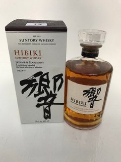 HIBIKI SUNTORY WHISKY JAPANESE HARMONY 700ML 43% ALC - RRP £75 (PLEASE NOTE: 18+YEARS ONLY. ID MAY BE REQUIRED): LOCATION - B1 TABLES