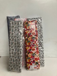 5 X ASSORTED FABRIC BOLTS TO INCLUDE GOLD CORAL LEAF PRINT