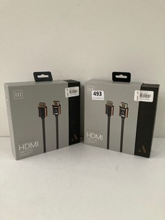 2 X AUSTERE HDMI CABLE 2.5M 8.2FT