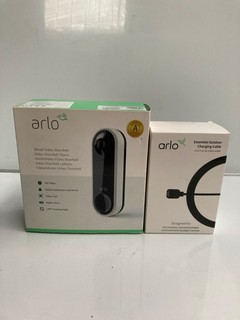 2 X ARLO ESSENTIAL OUTDOOR CHARGING CABLE TO INCLUDE WIRED VIDEO DOORBELL