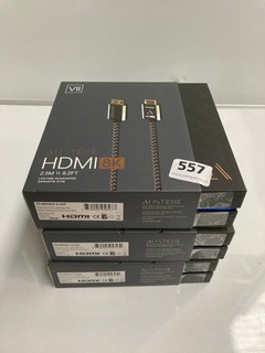 3 X AUSTERE 8K HDMI CABLE 2.5M 8.2FT