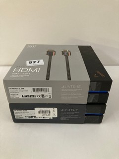 1 X AUSTERE SERIES 3 2.5M HDMI CABLE & 1 X AUSTERE SERIES 7 2.5 HDMI CABLE