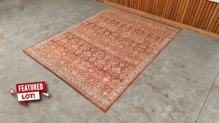 (COLLECTION ONLY) HUGO EXTRA LARGE FLOOR RUG IN ABSTRACT RUST MULTI DESIGN : SIZE 365 X 460CM - RRP £9995: LOCATION - D2