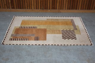 PONT LARGE FLOOR RUG IN NATURAL BROWN/RUST MULTI : SIZE 200 X 300CM - RRP £2895: LOCATION - D2
