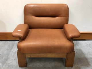 HORTON ARMCHAIR IN CHESTNUT BROWN LEATHER - RRP £1945: LOCATION - D7