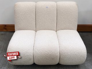 NOELLE MODULAR ARMCHAIR IN IVORY BOUCLE AND WALNUT - RRP £2495: LOCATION - D7