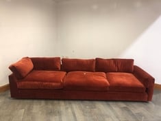 MOSSLEY LOW HEIGHT DEEP SEAT SOFA IN UPHOLSTERED LINEN RUST  (COLLECTION ONLY)