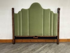 LUCA BEDSTEAD SUPER KING HEADBOARD IN VELVET GREEN (COLLECTION OR OPTIONAL DELIVERY)