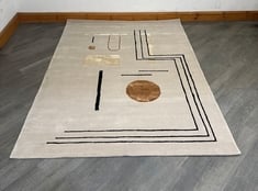 EDGAR HAND TUFTED RUG BLOCK AND STRIPE DESIGN 170 X 240CM - RRP £1,095 (COLLECTION OR OPTIONAL DELIVERY)