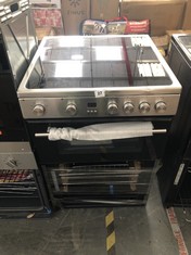 HISENSE DOUBLE OVEN IN STAINLESS STEEL WITH CERAMIC HOB - MODEL NO. HDE3211BXUK - RRP £379 (MISSING 1 DOOR) (COLLECTION OR OPTIONAL DELIVERY)