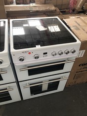 HISENSE DOUBLE OVEN IN WHITE WITH CERAMIC HOB - MODEL NO. HDE3211BWUK - RRP £379 (COLLECTION OR OPTIONAL DELIVERY)
