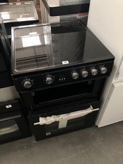 HISENSE DOUBLE OVEN IN BLACK WITH CERAMIC HOB - MODEL NO. HDE3211BBUK - RRP £379 (MISSING 1 DOOR) (COLLECTION OR OPTIONAL DELIVERY)