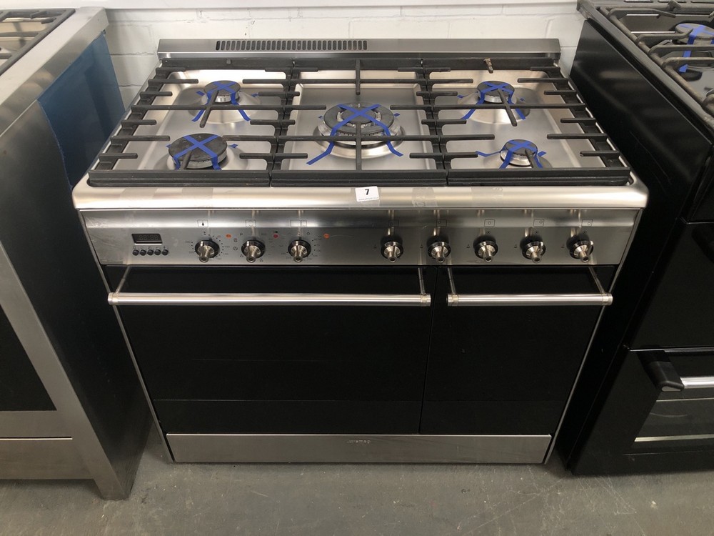 John Pye Auctions SMEG 90CM DUAL FUEL RANGE COOKER IN STAINLESS STEEL