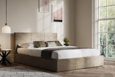 MAD 4FT6 DOUBLE SIZE OTTOMAN BED FRAME STONE FAUX LEATHER (BOXES 1-3 COMPLETE SET) RRP- £785 (COLLECTION OR OPTIONAL DELIVERY) (KERBSIDE PALLET DELIVERY)
