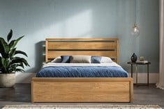 MODE 5FT KING SIZE SOLID OAK BED FRAME (BOXES 1-4 COMPLETE SET) RRP- £1,300 (COLLECTION OR OPTIONAL DELIVERY) (KERBSIDE PALLET DELIVERY)