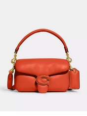 COACH LEATHER COVERED PILLOW TABBY SHOULDER BAG IN ORANGE - RRP £395 (DELIVERY ONLY)
