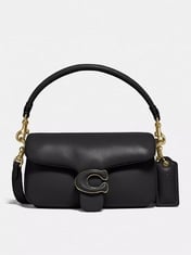 COACH PILLOW TABBY SMALL LEATHER SHOULDER BAG IN BLACK WITH GOLD DETAILS - RRP £550 (DELIVERY ONLY)