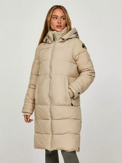 ZAVETTI CANADA KIANA LONG LINE PADDED COAT IN CREAM - SIZE : LARGE - RRP £125 (DELIVERY ONLY)