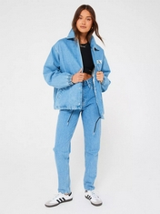 CALVIN KLEIN OVERSIZED QUILTED DENIM JACKET IN BLUE - SIZE: M - RRP £230 (DELIVERY ONLY)