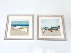 4 X ASSORTED ART PRINTS TO INCLUDE JOHN LEWIS EL CACHO 'THREE BOATS' FRAMED PRINT (DELIVERY ONLY)
