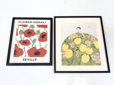 3 X ASSORTED ART PRINTS TO INCLUDE JOHN LEWIS ISABELLE CARR 'LAMPS 2' FRAMED PRINT - RRP £150 (DELIVERY ONLY)