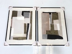 JOHN LEWIS ABSTRACT NEUTRAL FRAMED CANVAS SET OF 2 (DELIVERY ONLY)