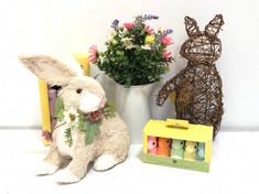 BOX OF ASSORTED EASTER ITEMS TO INCLUDE JOHN LEWIS & PARTNERS 6 EASTER CRACKERS (DELIVERY ONLY)