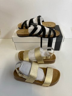 3 X JOHN LEWIS FOOTWEAR LEXIE GDMU SANDALS IN GOLD TUMBLE LEA IN SIZE (UK4) TO INCLUDE LOUISE BKMU