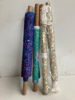 4 X ASSORTED FABRIC ROLLS TO INCLUDE HARLEQUIN ANANDA
