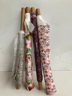 4 X ASSORTED FABRIC ROLLS TO INCLUDE HARLEQUIN FLORES