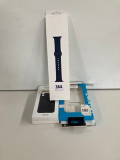 QTY OF ASSORTED GOODS TO INCLUDE APPLE WATCH SPORT BAND, GALAXY S22+ SILICONE COVER