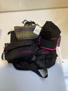 QTY OF ASSORTED GOODS TO INCLUDE BARBOUR INTERNATIONAL NITRO CAP, BARBOUR QUILTED WASHBAG