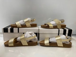 4 X PAIRS OF JOHN LEWIS LADIES SHOES TO INCLUDE LEXI GDMU GOLD TUMBLE LEA SIZE UK 7