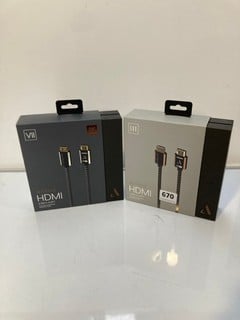 2 X AUSTERE HDMI CABLES TO INCLUDE 8.2FT EXAMPLE