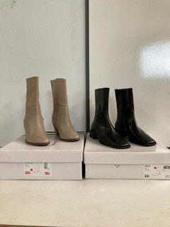 3 X PAIRS OF BOOTS TOGETHER WITH A PAIR OF JOHN LEWIS MADDISON PKBL SIZE 8 LADIES SHOES