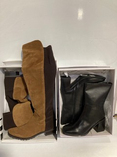 3 X PAIRS OF BOOTS TOGETHER WITH A PAIR OF JOHN LEWIS MADDISON SIZE 8