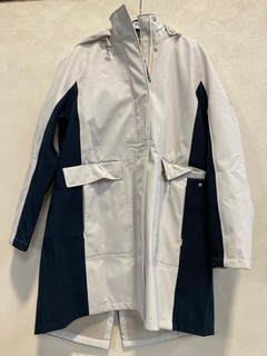 CAPE COVE CREAM AND NAVY SHELTER COAT SIZE L