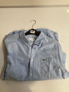 LACOSTE REGULAR FIT SHIRT IN BLUE SIZE M