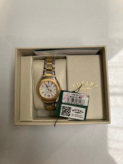 ROTARY KENSINGTON DATE AT THE 6  WHITE FACE LADIES TIMEPIECE RRP £239