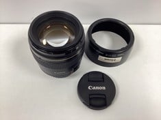 CANON EF 85MM F1.8 USM LENS CAMERA (ORIGINAL RRP - €465.00) IN BLACK (WITH LENS CAPS AND A CANON ES-65III LENS HOOD) [JPTZ5547]