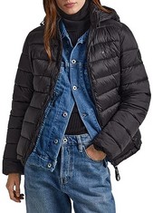 PEPE JEANS MADDIE SHORT PUFFER JACKET, BLACK (BLACK), M FOR WOMEN - LOCATION 49A.