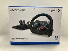 LOGITECH G29 DRIVING FORCE RACING WHEEL AND PEDALS, FORCE FEEDBACK, ANODISED ALUMINIUM, SHIFT PADDLES, EU PLUG, PS5, PS4, PC, MAC, F1 23 & GRAN TURISMO 7 COMPATIBLE, BLACK - LOCATION 9A.