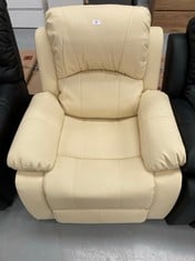 ASTAN HOME LIFT UP ARMCHAIR WITH MASSAGE CREAM COLOURED LEATHER.